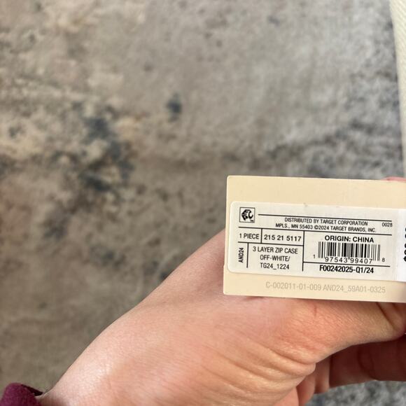 NWT A New Day 3 Layered Zip Case Rectangular Jewelry Organizer Off White Woven‎ - Picture 5 of 5